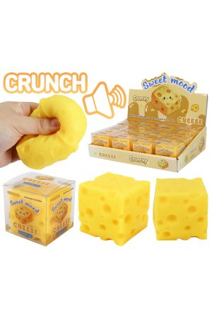 Cheese Zero Rebound TPR Crunchy Bead Slime Filled Squishy