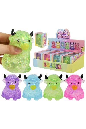 Highland Cow Glitter Maltose Putty Slime Filled Squishy Toy