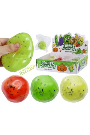 Assorted Fruit Granular Slushy Zero Rebound TPR Squishy Ball