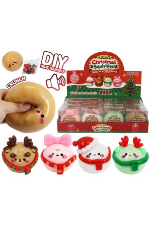 DIY Christmas Sticky Soft Crunchy Slime Filled Squishy Ball