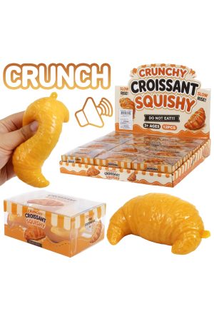 Golden Croissant Crunchy Bead Slime Filled TPR Squishy