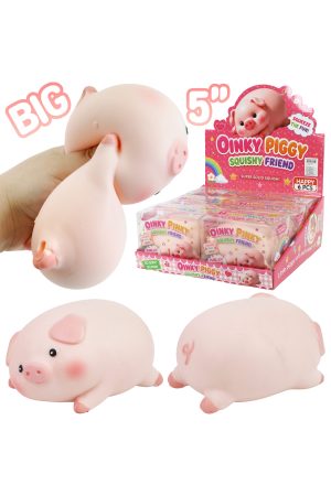 BIG 5 Inch Cute Baby Pig Fluffy Slime Filled TPR Squishy