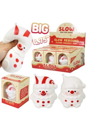 BIG 4.5 Inch Cute Clown Fluffy Slime Filled TPR Squishy