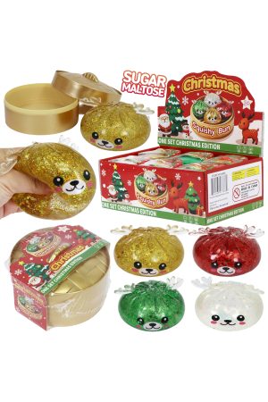 3D Christmas Reindeer Glitter Sugar Maltose Dumpling Squishy