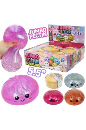 JUMBO Glitter Dumpling Jiggly Slime Filled Squishy - 5 Inch