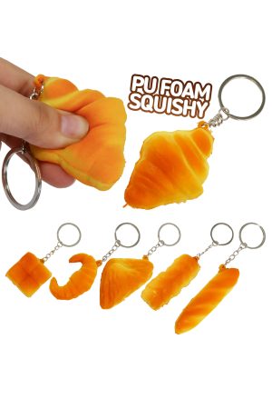 Mini Bakery Bread Variety PU Foam Squishy Keychain