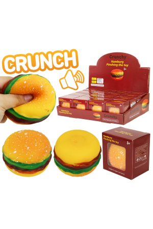 Hamburger Crunchy Bead Slime Filled TPR Squishy