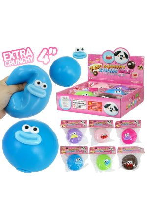BIG Goofy Smile Bun EXTRA Crunchy Bead Squishy Bag - 4 Inch