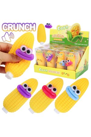 Goofy Smile Yellow Corn Crunchy Bead Squishy Toy