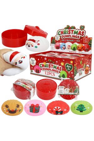 Christmas Fluffy Slime Filled Bao Bun Dumpling TPR Squishy