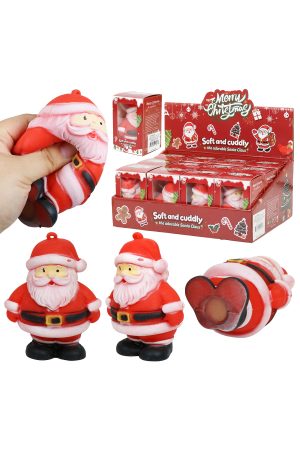 3.5 Inch Santa Claus Fluffy Soft Slime Filled TPR Squishy