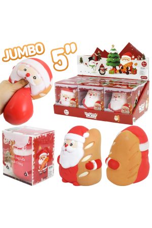 JUMBO 5 Inch Santa Baguette Fluffy Slime Filled Squishy Toy