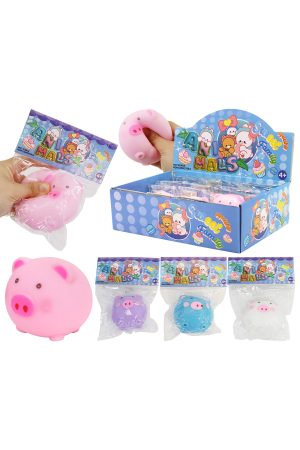 Cute Baby Pig Soft Fluffy Slime Filled TPR Squishy Bag
