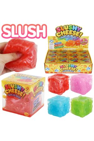 Colorful Cheese Cube Granular Slushy Filled Squishy Toy