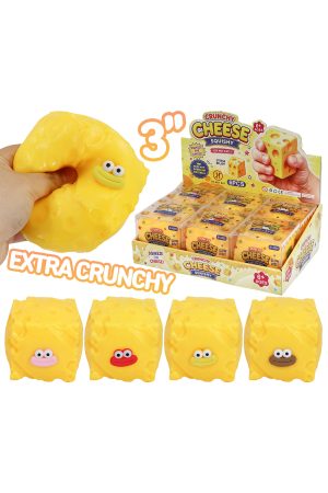 Goofy Smile Cheese Cube EXTRA Crunchy Bead Squishy