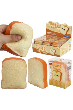 Toast Bread Zero Rebound TPR Crunchy Bead Slime Squishy