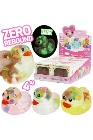 BIG 4 Inch Glow In Dark Duck Coconut Oil Jelly TPR Squishy