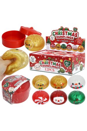 Assorted Christmas Glitter Dumpling Jelly Slime TPR Squishy