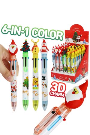 Merry Christmas Variety 6-in-1 Multicolor Pen - 36 Pcs