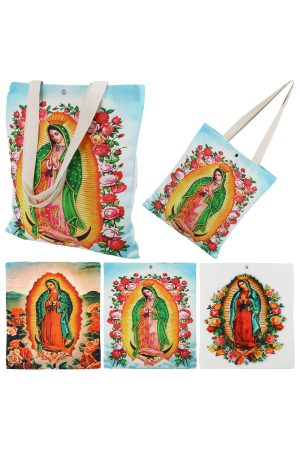 Our Lady of Guadalupe Variety Snap Button Canvas Tote Bag