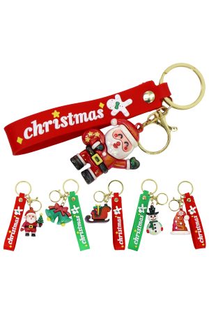 Assorted Christmas Iridescent Charm Key Chain Lanyard