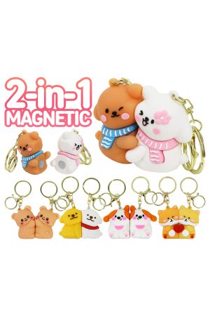 2-in-1 Animals 3D Magnetic Connecting Charm Key Chain