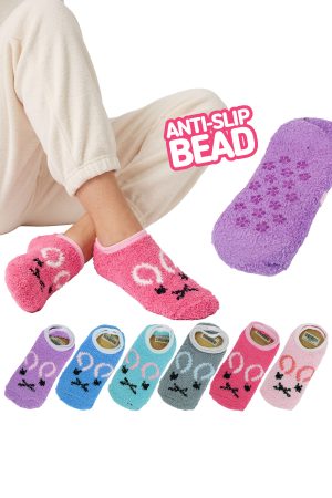 Colorful Bunny Rabbit Fuzzy Non-Slip Socks