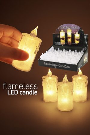 3 Inch Sparkly Flameless LED Candle - 24 Pcs