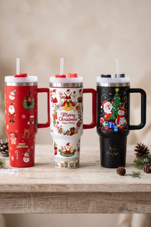 Festive Christmas Variety Print Stainless Steel Tumbler