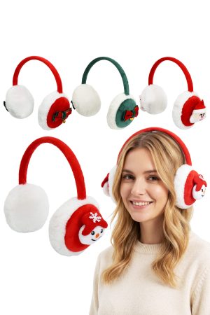 Cute Christmas Charm Fuzzy Faux Fur Ear Muffs